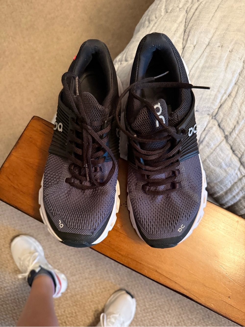 On Running Women's Athletic Shoes - Black and Dark Gray